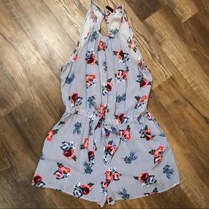 Floral shorts romper
